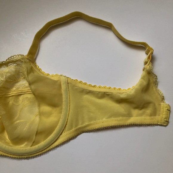 Wacoal Classic Yellow Sheer Lace Unlined Full Coverage Bra 855115 32DD/32E - Picture 11 of 12